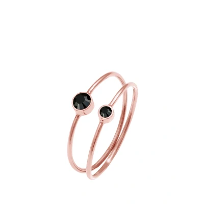 Afbeelding van Elli 2 PACK Basic Ring Rose goldcoloured, Dames, Maat: 54, gold coloured