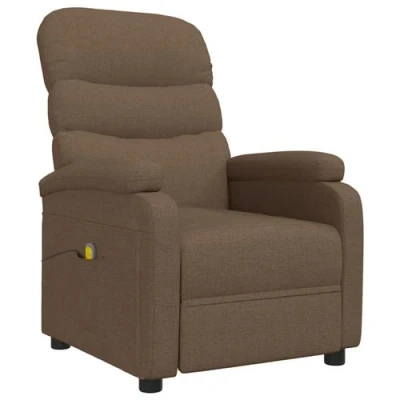 Image de vidaXL Fauteuil de massage Marron Tissu340938