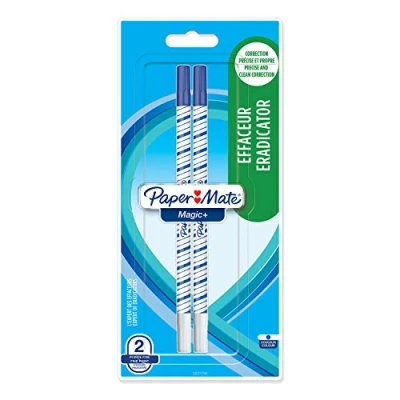 Afbeelding van Paper Mate Correctie(pen) Magic+ Eradicator blauwe inkt fijn punt 2 stuks