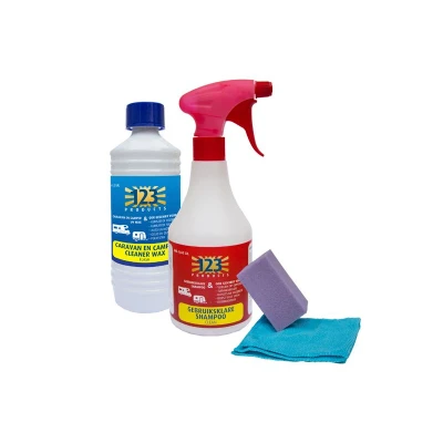 Afbeelding van 123 Products Actiepakket Shampoo, Cleaner Wax ,spons En Doekje