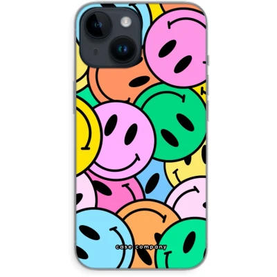 Afbeelding van Case Company® hoesje geschikt voor iPhone 14 Smiley N1 Soft Cover Telefoonhoesje Bescherming aan alle Kanten en Schermrand