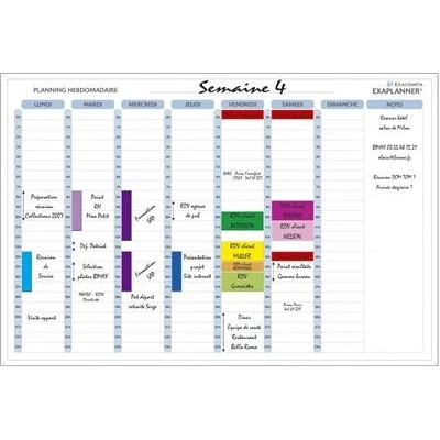 Image de Planning Exacompta Exaplanner Magnétique Hebdomadaire 7 jours Français