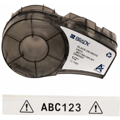 Image de BRADY M21 500 595 WT ruban vinyle pour M211, M210, BMP21 PLUS, LAB, 12.7 mm x 6.4 m blanc 142807