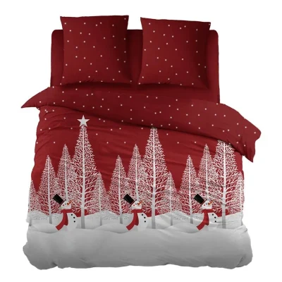 Afbeelding van Snoozing Delice Flanel Dekbedovertrek Lits jumeaux 240x200/220 cm Rood