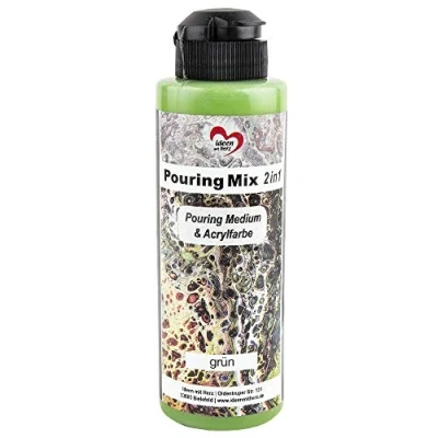 Afbeelding van Ideen mit Herz Pouring Mix 2 in 1 medium &amp; acrylverf 180 ml Geen mengen met vloeistof, of siliconenolie (groen)