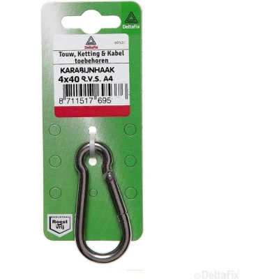 Afbeelding van Karabijnhaak 4x40mm rvs Deltafix