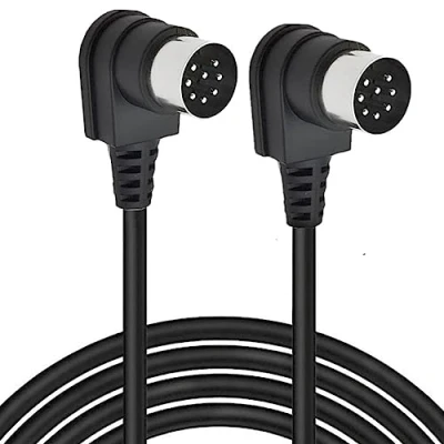 Afbeelding van HUHANGGod 90 dubbel gehoekt audiokabel Grote 8 pins DIN stekker naar mannelijke luidspreker 2 x graden verlengkabel voor Bang en Olufsen B&amp;O PowerLink BeoLab 5 m
