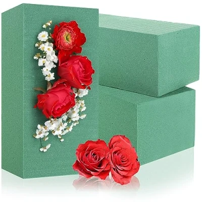 Afbeelding van COM FOUR® 3 x doppen voor bloemstukken, bloemenschuim natuurlijke bloemen, spons bloemboeketten bruiloften en verjaardagen