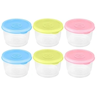 Afbeelding van 160 ml voorraaddozen, 6 stuks vershouddozen voor levensmiddelen, herbruikbaar, magnetron, vriezer, fruit, salade, brood, snacks