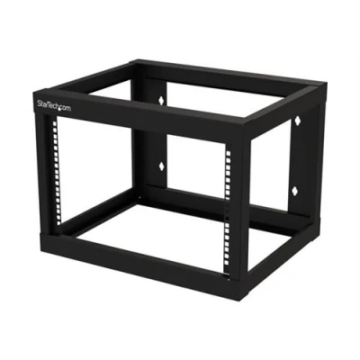 Image de StarTech.com 6U 19&quot; Wall Mount Network Rack Deep 2 Post Open Frame for Server Room Data/AV/IT/Communication/Computer Equipment/Patch Panel with Cage Nuts/Screws Hook/Loop Cisco 2960 19 Inch Wallmount (RK619WALLO) cadre ouvert montan