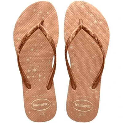 Afbeelding van Havaianas Slim Gloss teenslippers voor dames, Beige
