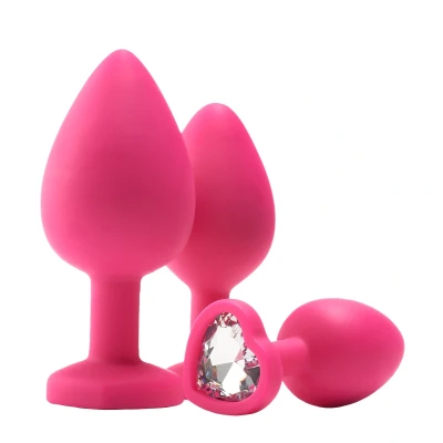 Afbeelding van Buttplug Set met Hart Siersteen Roze