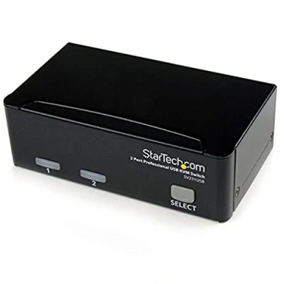Afbeelding van StarTech.com KVM USB VGA Professional Switch 2 Port met kabel Set Toetsenbord Mouse (SV231USBGB)