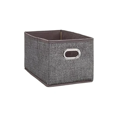 Afbeelding van Opbergmand/kastmand 7 liter bruin linnen 31 x 15 cm Opbergboxen Vakkenkast manden