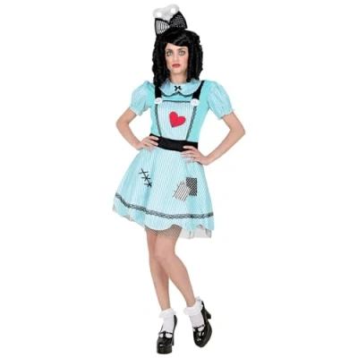 Afbeelding van Widmann Pop Kostuum Schattige Freaky Vrouw Blauw Large Halloween Verkleedkleding