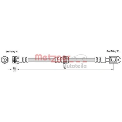 Afbeelding van METZGER 4110247 Remslang 605 VOLKSWAGEN: Passat B6 Saloon, Variant