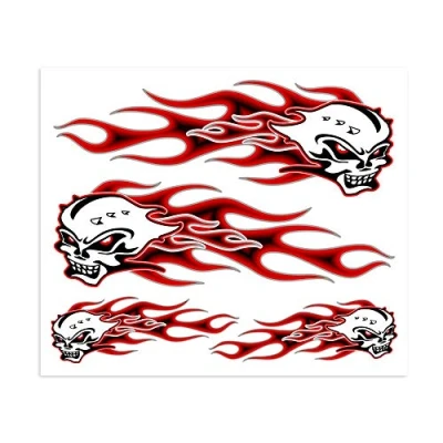 Image de 4R Quattroerre.it 32106 Sticker Stickers Crâne Flammes 20 x 24 cm