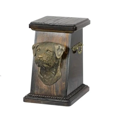 Afbeelding van Border Terrier urn hond elegante gedenkurn met hondenbuste
