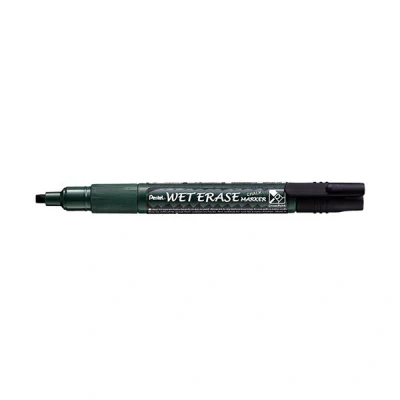 Image de Pentel Lot de 12 marqueur décoratif WET ERASE CHALK, pointe biseautée, noir, craie