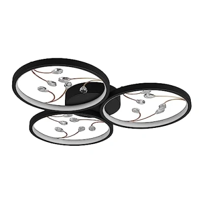 Afbeelding van Trio leuchten LED Plafondlamp Plafondverlichting 30W Warm Wit 3000K Dimbaar Rond Zwart Aluminium