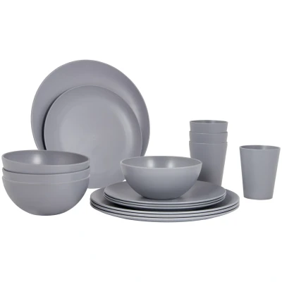 Afbeelding van Bo Camp Servies Renew RPET Grijs 16 Stuks