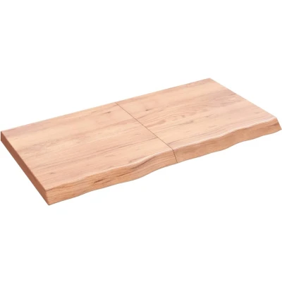 Afbeelding van Wastafelblad 120x60x6 behandeld massief hout lichtbruin