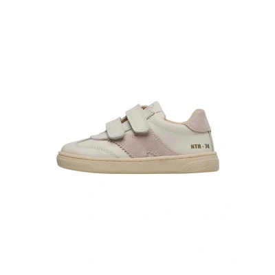 Afbeelding van Naturino Sneakers van leer met pailletten, Wit/Roze, 34 EU smalle maat