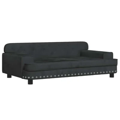 Afbeelding van vidaXL Hondenmand 90x53x30 cm fluweel zwart