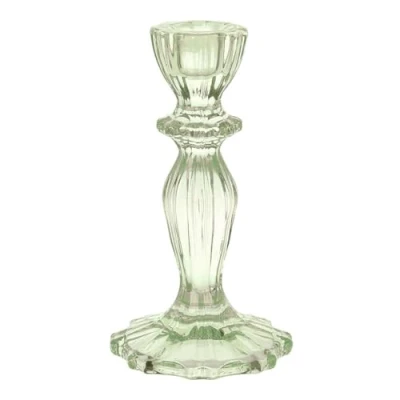 Afbeelding van Groene glazen kandelaar, decoratieve kegelvormige kaarsenhouder, elegante decoraties, paasfeestdecoraties, verjaardag, tuin, bruiloft, eenheidsmaat gemaakt door Talking Tables