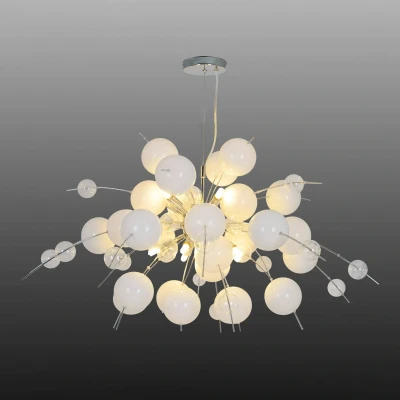 Afbeelding van Hanglamp Explosion in wit/chroom 98cm