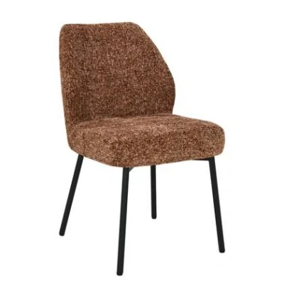 Afbeelding van Livingfurn Eetkamerstoel Rood Stof Zithoogte 47cm Tess Set van 2