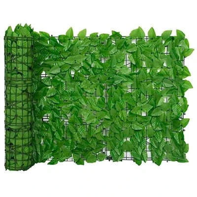 Afbeelding van Balkonscherm met groene bladeren 400x75 cm