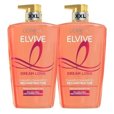 Afbeelding van L&#039;Oréal Paris Elvive Dream Long Herbouwende Shampoo voor lang beschadigd haar, 1 liter, 2 stuks