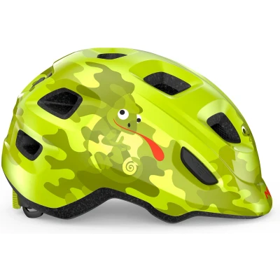 Afbeelding van MET Hooray Kinderhelm Fietshelm Kinderen Maat XS/S (46 52cm) Lime Chameleon Glossy