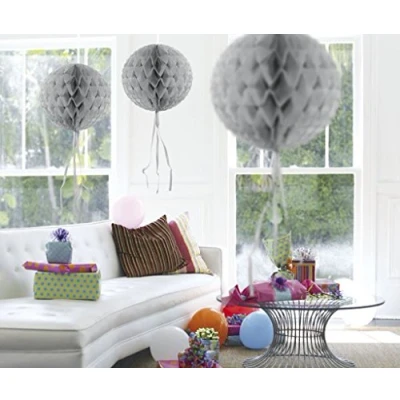 Afbeelding van Honeycomb bal zilver 30cm per stuk