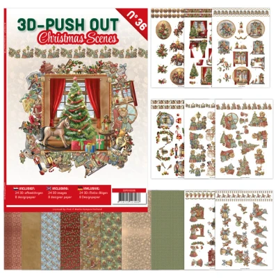 Afbeelding van 3D Push Out book 36 Christmas Scenes