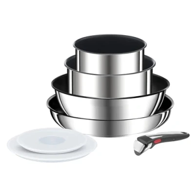 Afbeelding van Tefal Ingenio Preference On kookgerei, 7 delig, inductie, roestvrij staal, veilige antiaanbaklaag, stapelbaar, gemaakt in Frankrijk L9749702