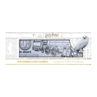 Afbeelding van Harry Potter Metalen wandbord klein Hogwarts Express Schematic Wit