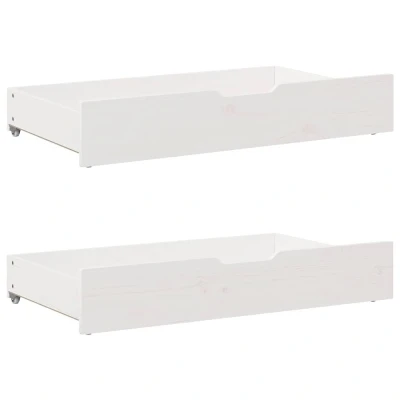 Afbeelding van vidaXL Bedlades 2 st 90x55x16 cm massief grenenhout wit