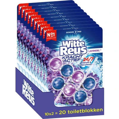 Afbeelding van 10x Witte Reus Toiletblok Kracht Actief Lavendel 2 stuks