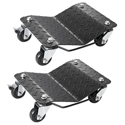 Image de VEVOR Chariot de Manutention Voiture 2PCs Charge 1,4 T au Total Chariot Déplace Plate forme 38,5x30 cm Roue Verrouillable Aide à la Manœuvre Positionnement pour Véhicule Meuble Équipement