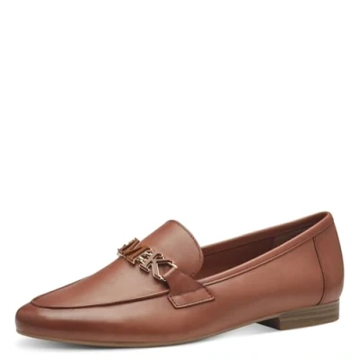 Afbeelding van Marco Tozzi by Guido Maria Kretschmer Instappers, Dames, Maat: 38, Cognac nappa Leer