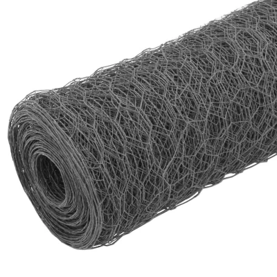 Afbeelding van Kippengaas 25x1,2 m staal met PVC coating grijs