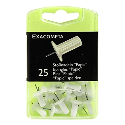 Image de Epingles Exacompta Papic Boîte de 25 Diam.10mm Blanc