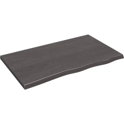 Afbeelding van vidaXL Wastafelblad 100x60x4 cm behandeld massief hout donkergrijs