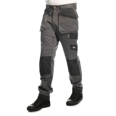 Afbeelding van Lee Cooper Workwear LCPNT245 Cargobroek voor heren, stretch, met kniebeschermers, grijs, 34W/31L, grijs.