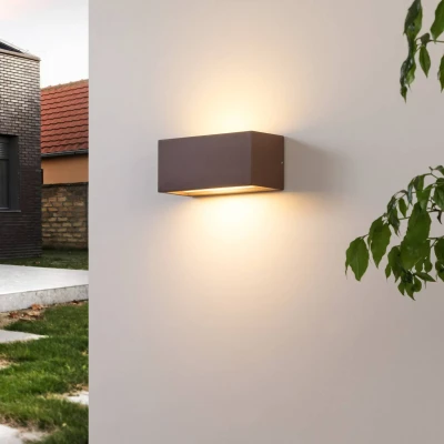 Afbeelding van Lucande Wandlamp buiten 1licht Aluminium, kunststof H: 11 cm E27 roestbruin