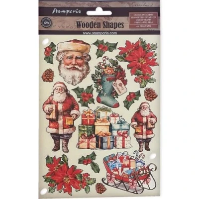 Afbeelding van Stamperia Classic Christmas A5 Wooden Shape (KLSP168)