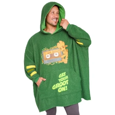 Afbeelding van Marvel Trui voor heren, oversized, fleece, poncho, sweatshirt, één maat, volwassenen, tieners, Groen Groot