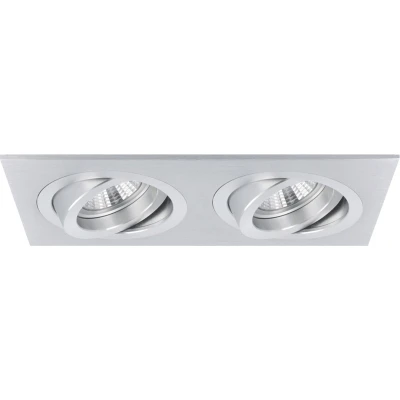 Afbeelding van Yphix Torino Inbouwspot Aluminium Dubbel Kantelbaar 2 Lichtpunten 175x93mm LEDdirect.nl